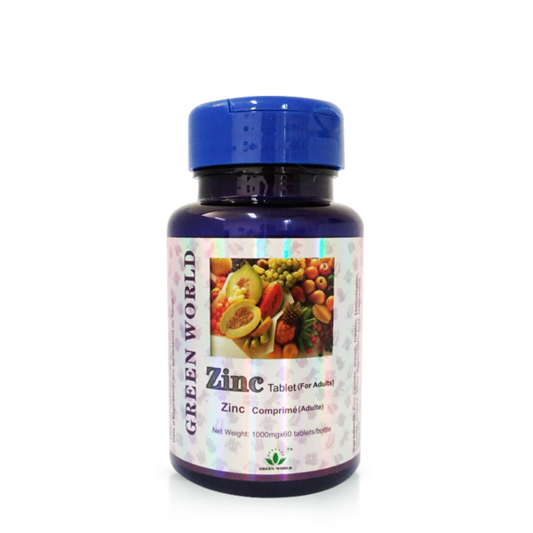Green World Zinc Tablets for Adults – Immune & Fertility Support – 60 Tablets (1000 mg) – Green World Health Kenya
