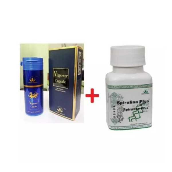 Green World 2-in-1 Men's Vitality Combo – VigPower + Spirulina Capsules – Green World Health Kenya