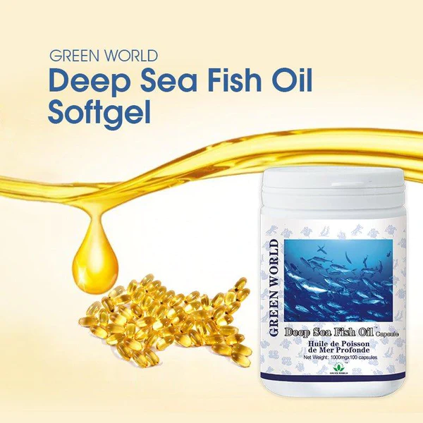 Green World Deep Sea Fish Oil Capsules – Omega-3 (EPA/DHA) – 100 Capsules (1000 mg)