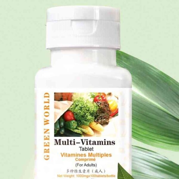 Green World Multivitamin for adults 100 tablets for adults Ingredients: vitamin A